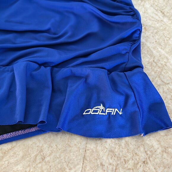 Dolphin Bright Blue One Piece SwimSuit Size 14 - Picture 8 of 8
